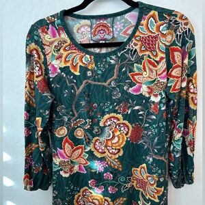 Johnny Was Orizaba Puff Sleeve Top S